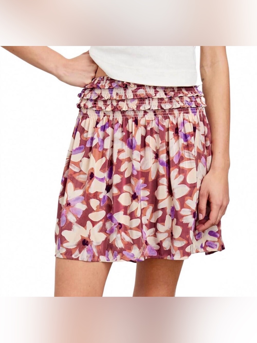 Rails Kumi Floral Mini Skirt Amaranth XS NWT
